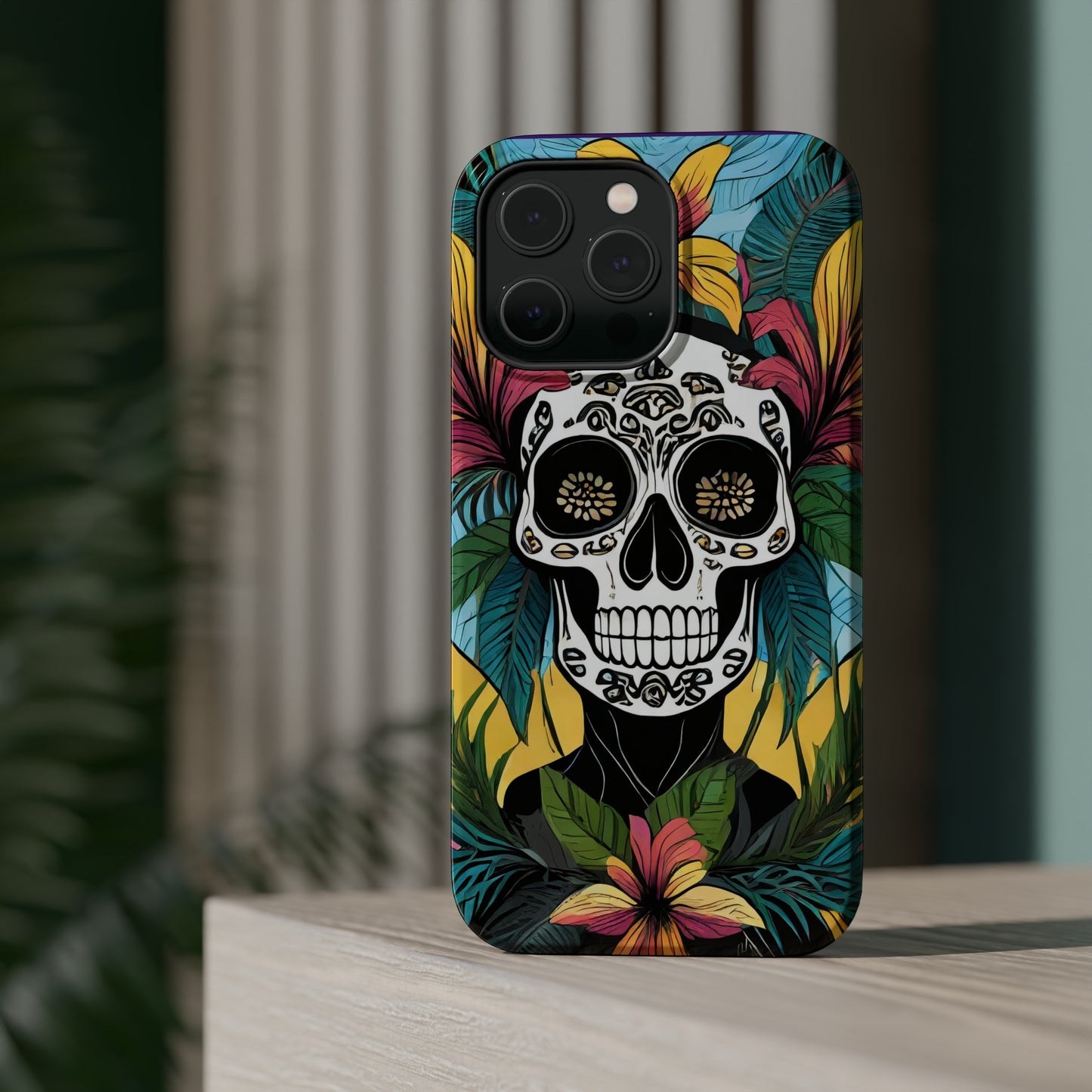 Tropical Rebellion: Jimmy Reefs Punk Floral Skull Phone Case