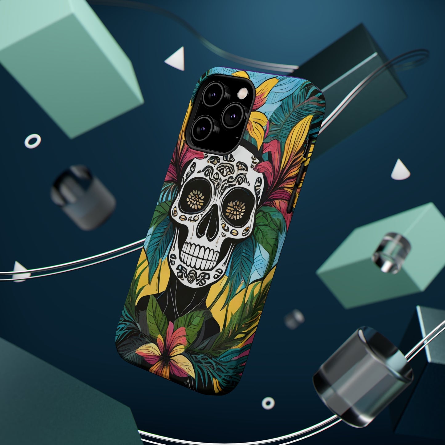 Tropical Rebellion: Jimmy Reefs Punk Floral Skull Phone Case