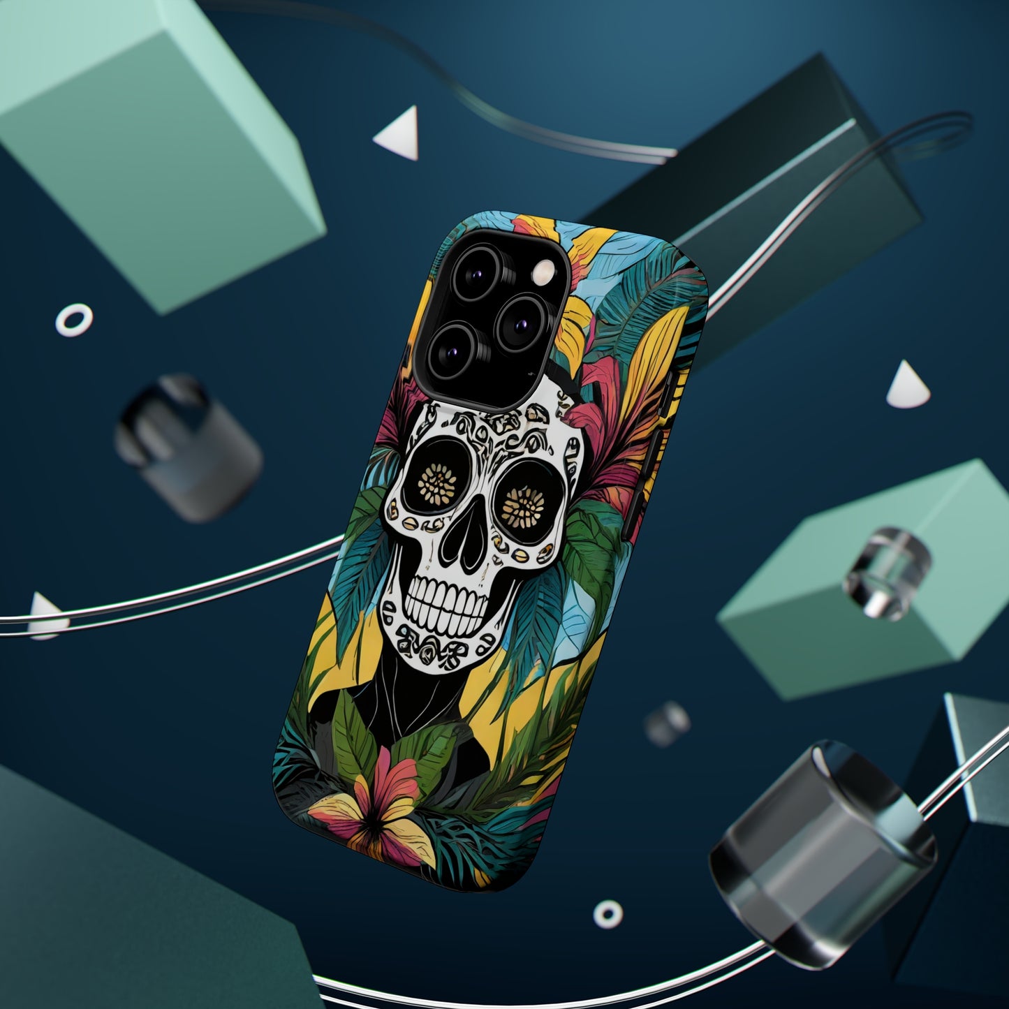 Tropical Rebellion: Jimmy Reefs Punk Floral Skull Phone Case