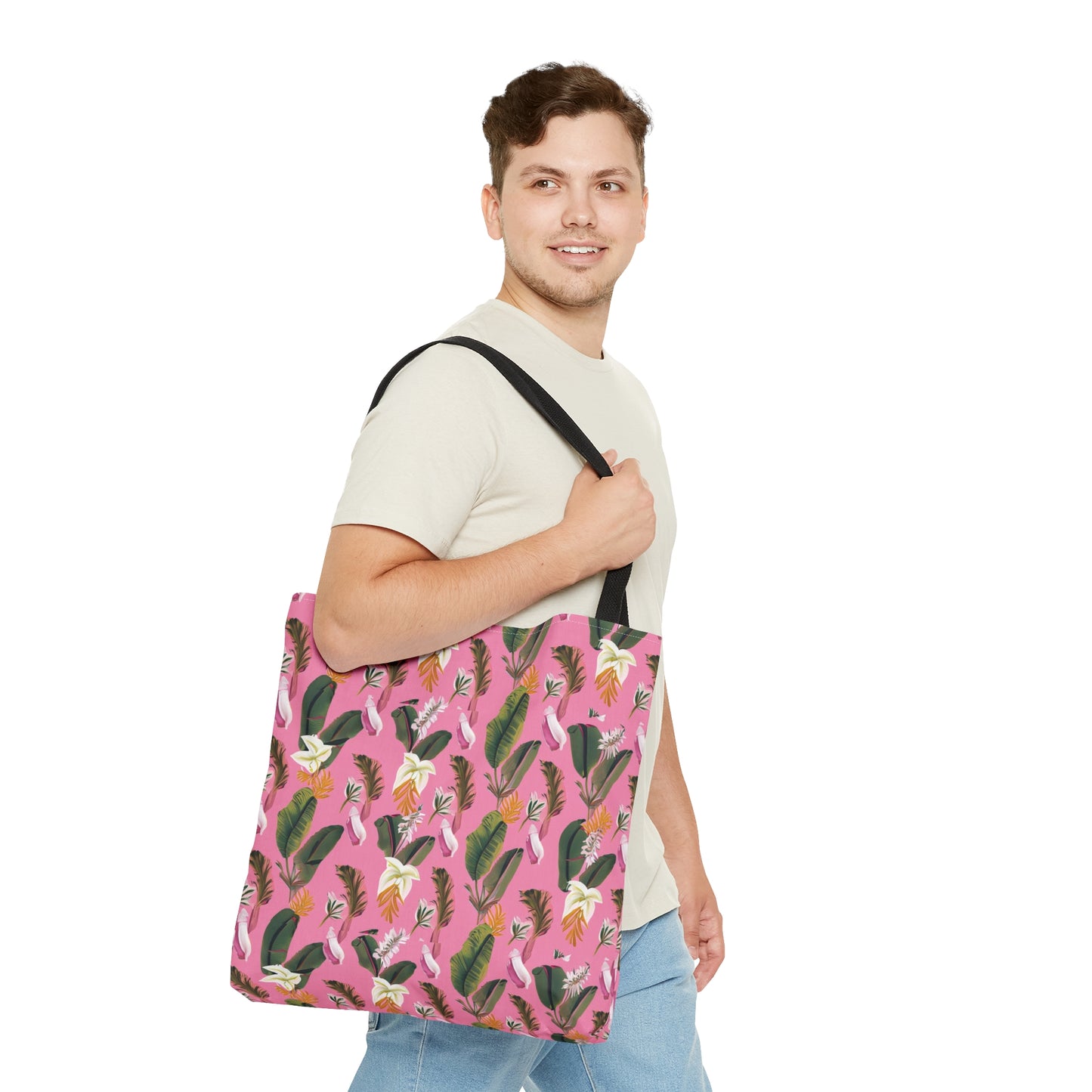 Tropical Rebellion: Pink Patterned Tote Bag