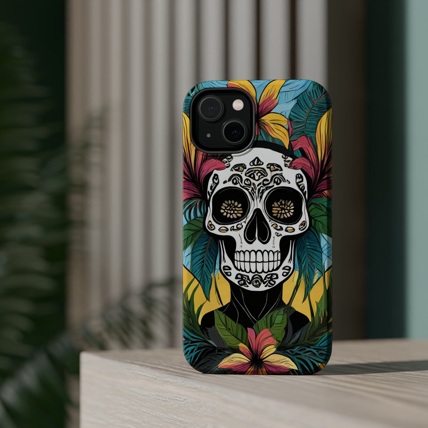 Tropical Rebellion: Jimmy Reefs Punk Floral Skull Phone Case