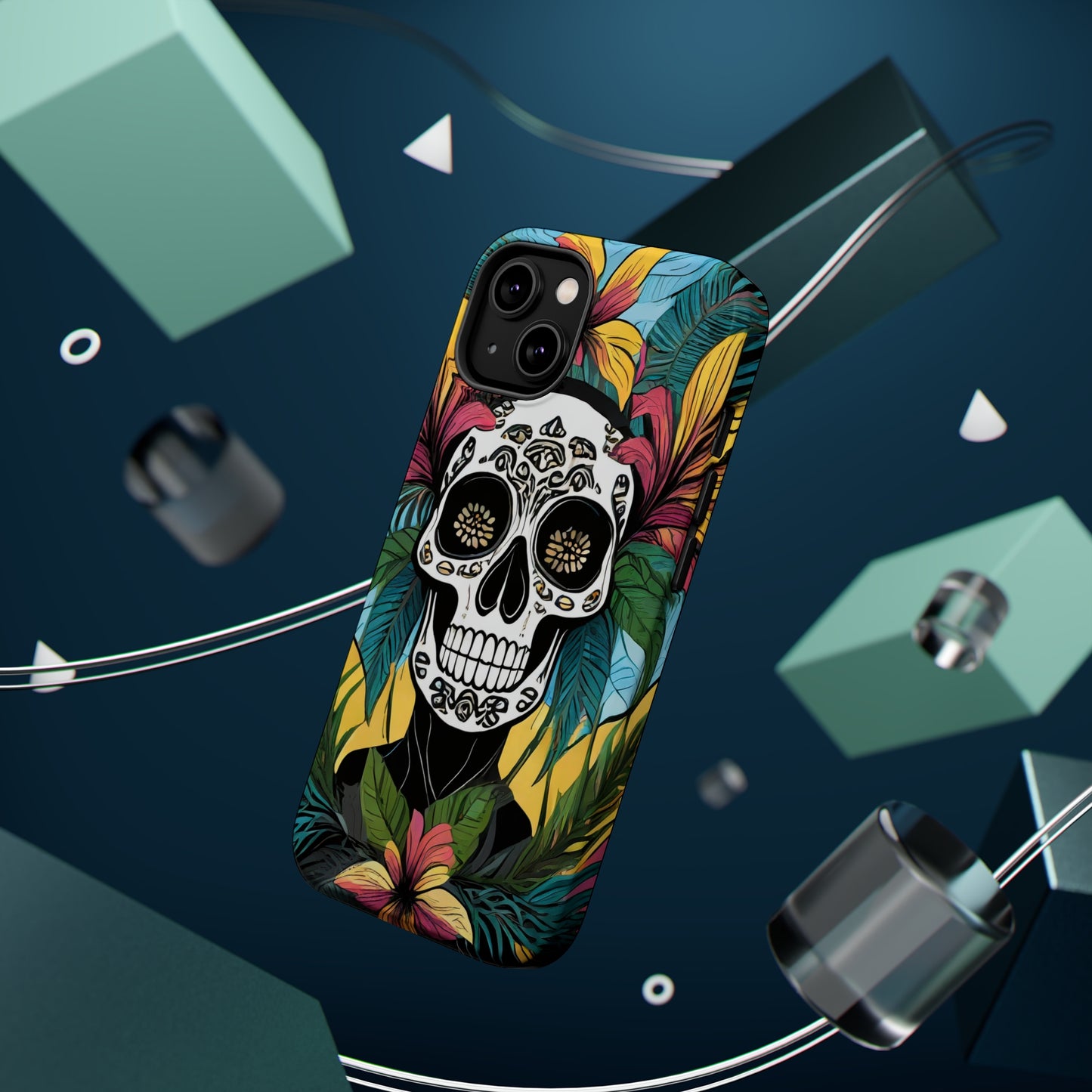 Tropical Rebellion: Jimmy Reefs Punk Floral Skull Phone Case