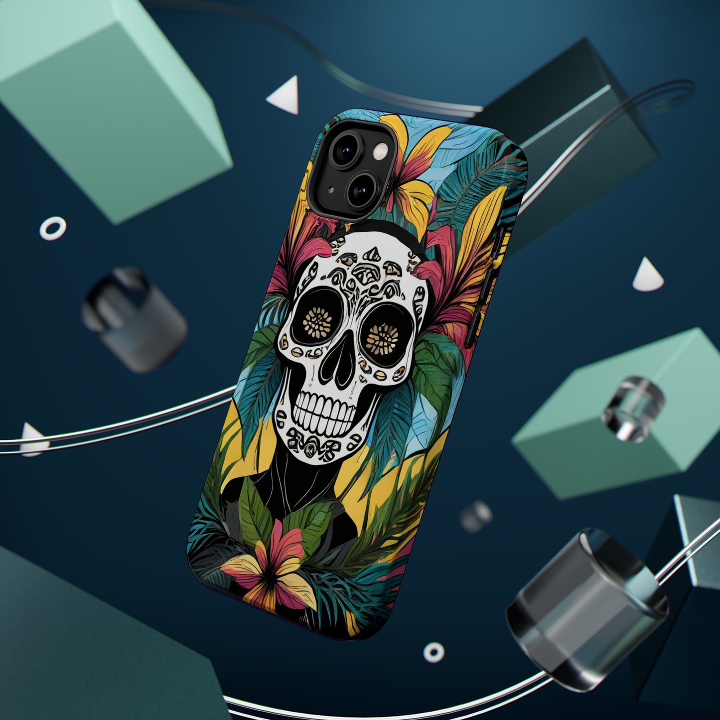 Tropical Rebellion: Jimmy Reefs Punk Floral Skull Phone Case