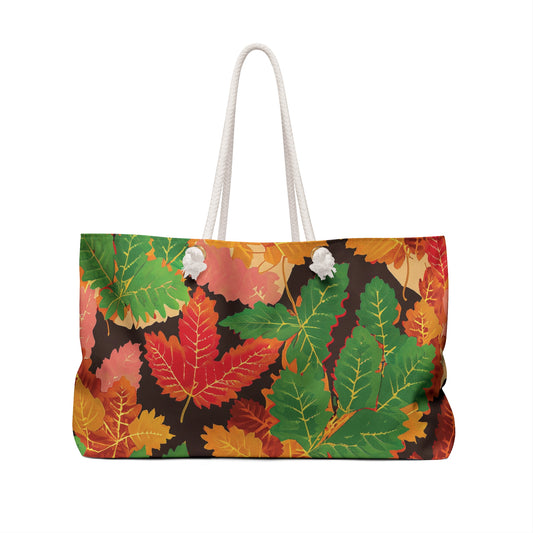 Autumn Whispers: Jimmy Reefs Nature Pattern Weekender Bag