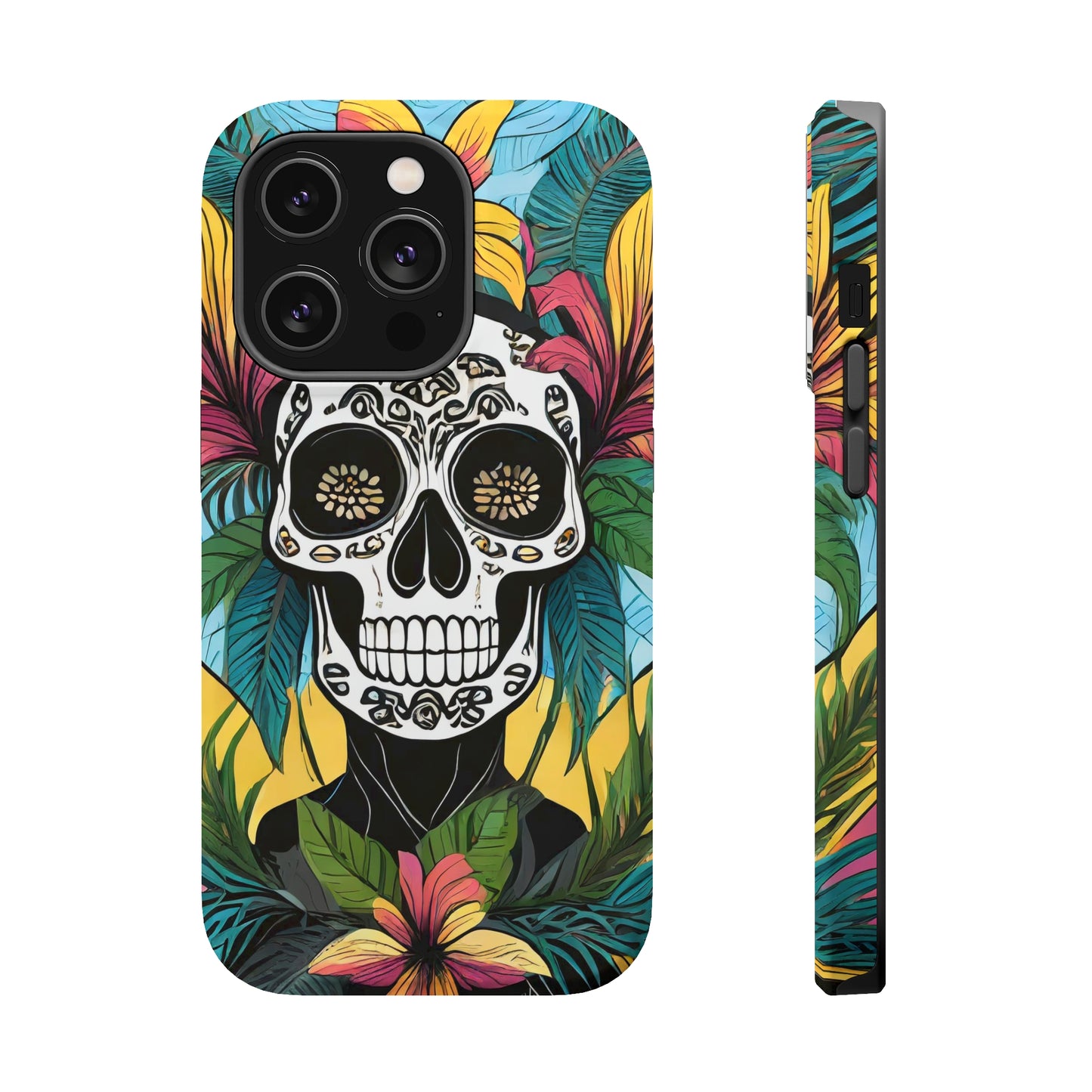 Tropical Rebellion: Jimmy Reefs Punk Floral Skull Phone Case