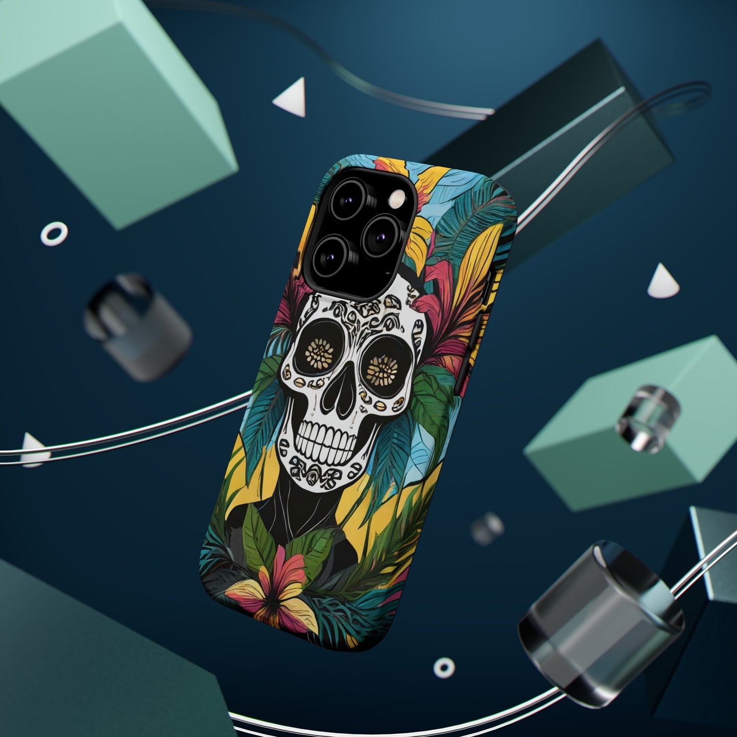Tropical Rebellion: Jimmy Reefs Punk Floral Skull Phone Case