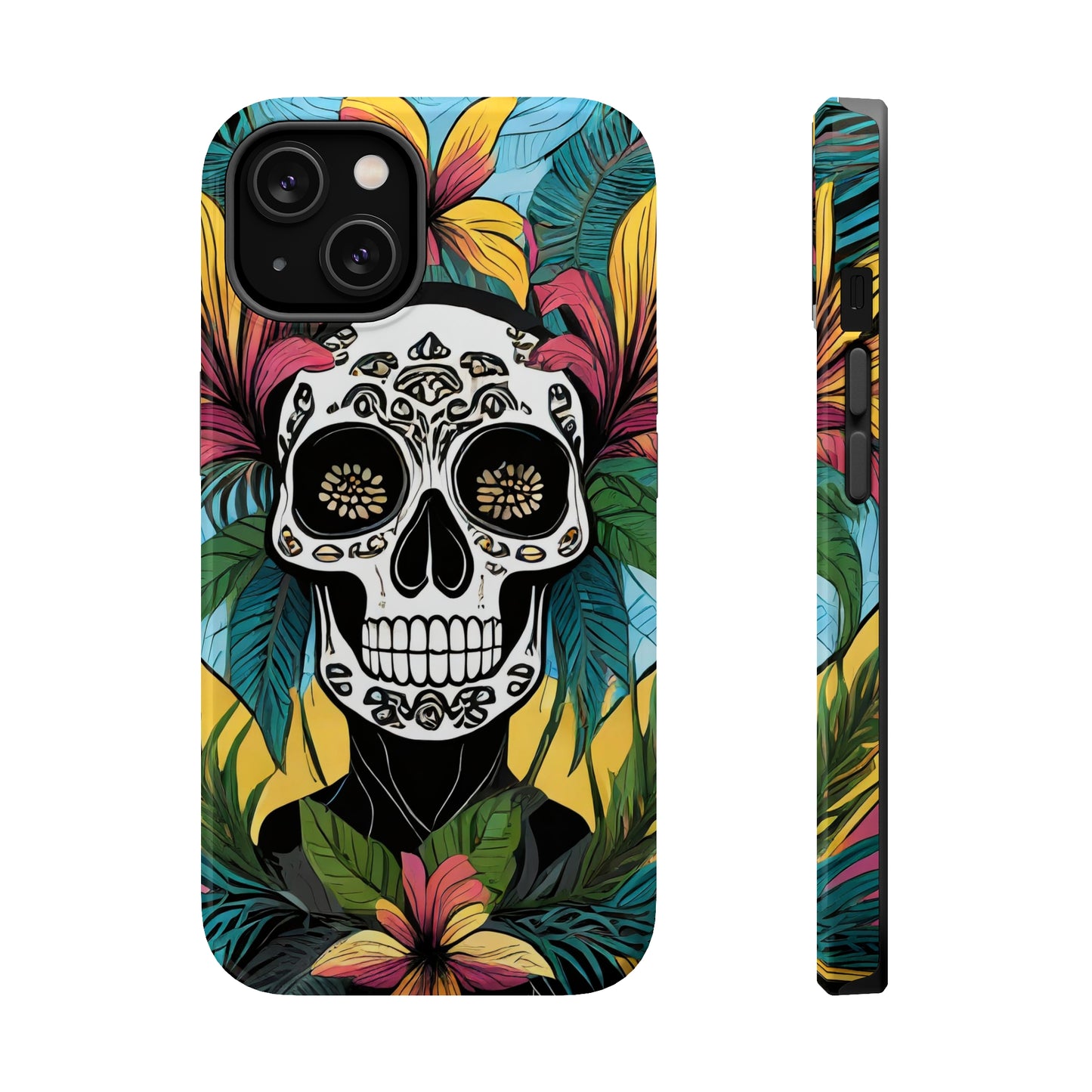 Tropical Rebellion: Jimmy Reefs Punk Floral Skull Phone Case