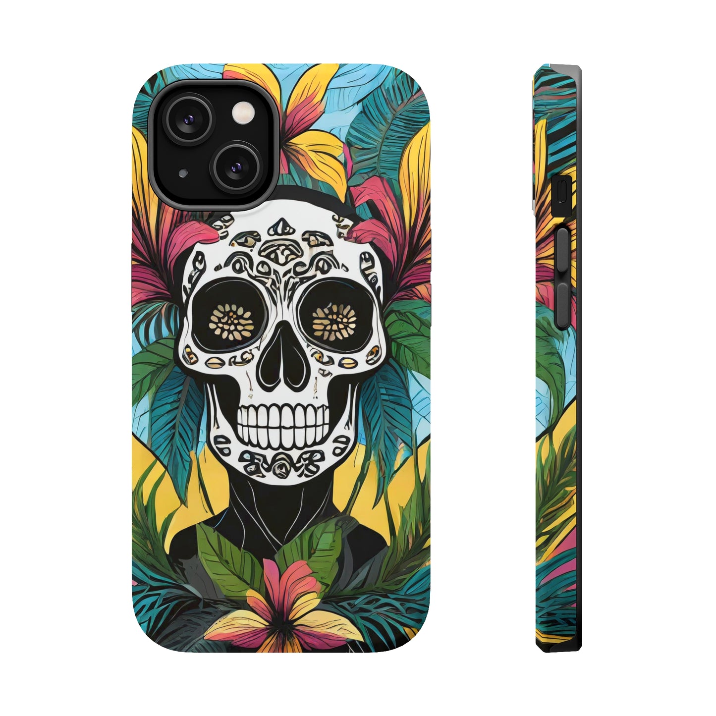 Tropical Rebellion: Jimmy Reefs Punk Floral Skull Phone Case
