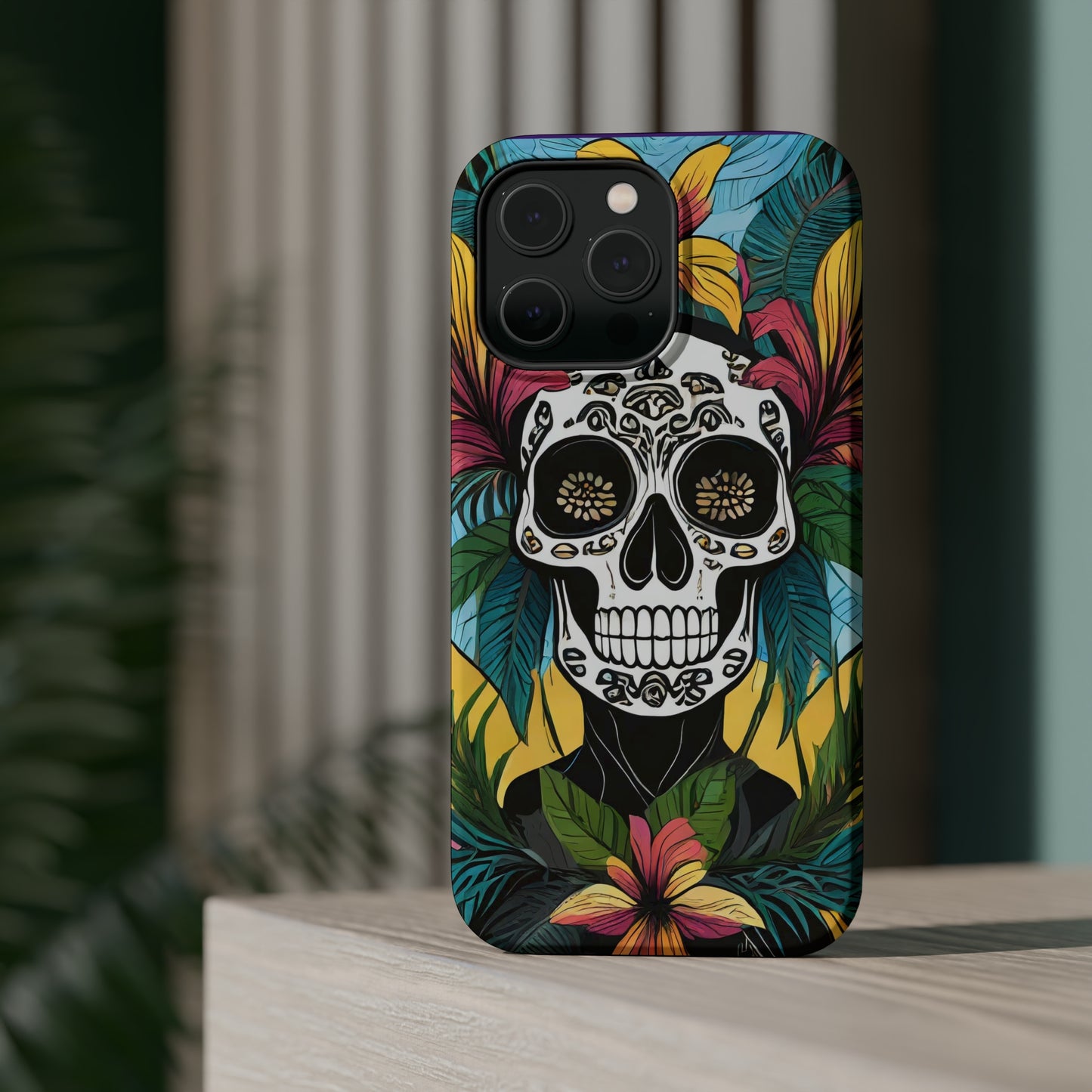 Tropical Rebellion: Jimmy Reefs Punk Floral Skull Phone Case