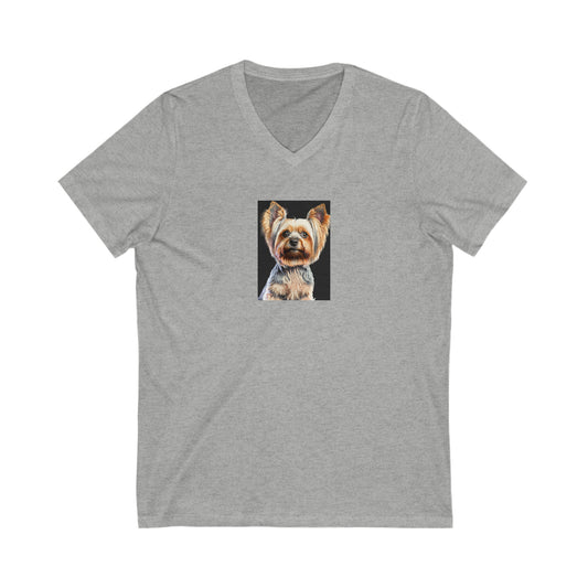 Corgi Duo Delight: Front & Back Canine Companion Short Sleeve V-Neck Tee