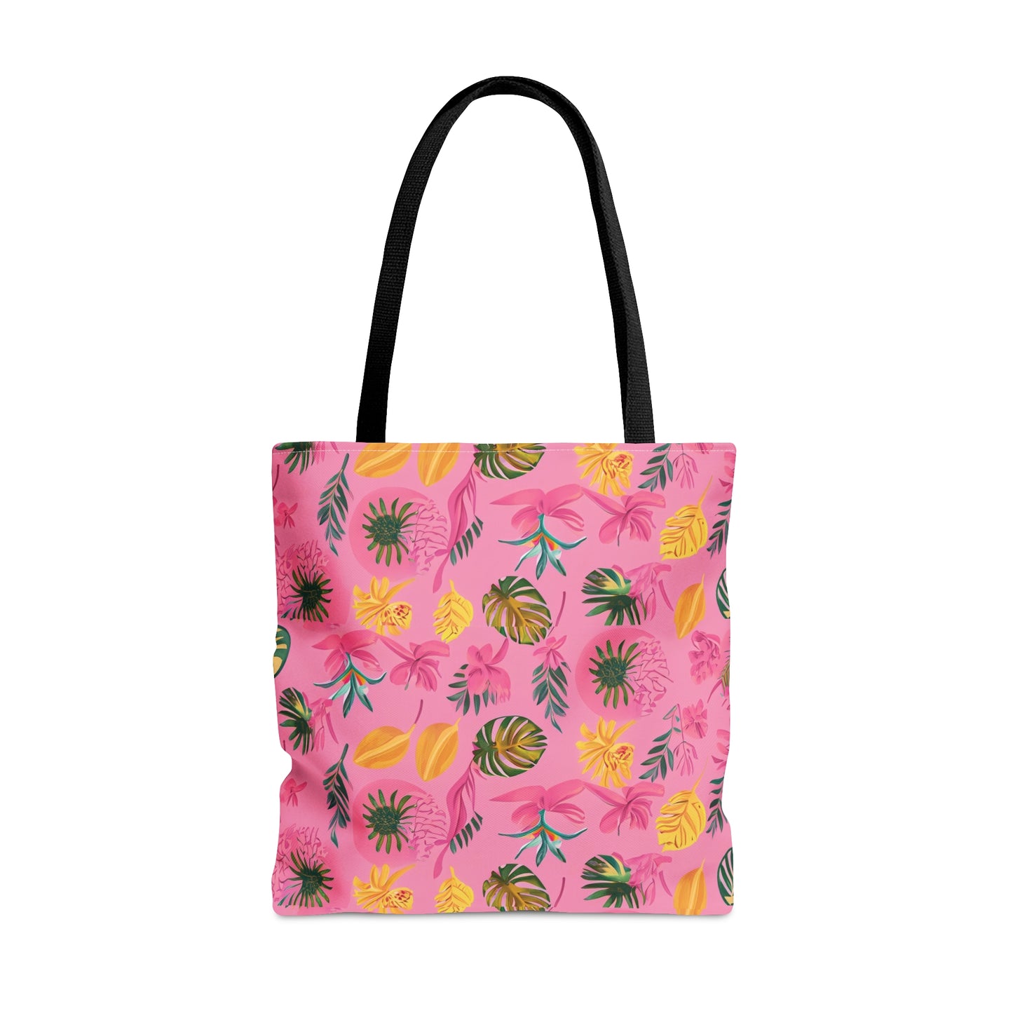 Tropical Joy: Pink Patterned Tote Bag