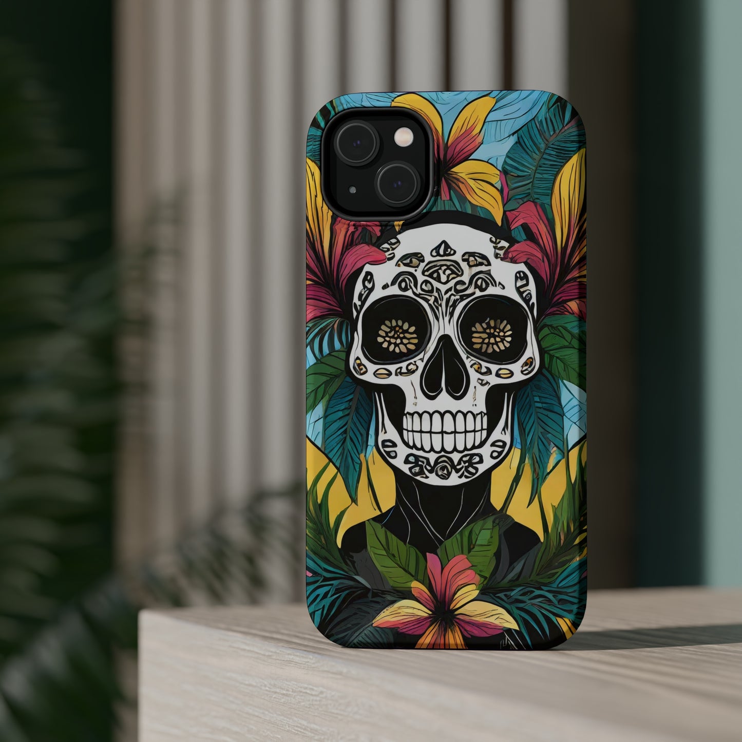 Tropical Rebellion: Jimmy Reefs Punk Floral Skull Phone Case