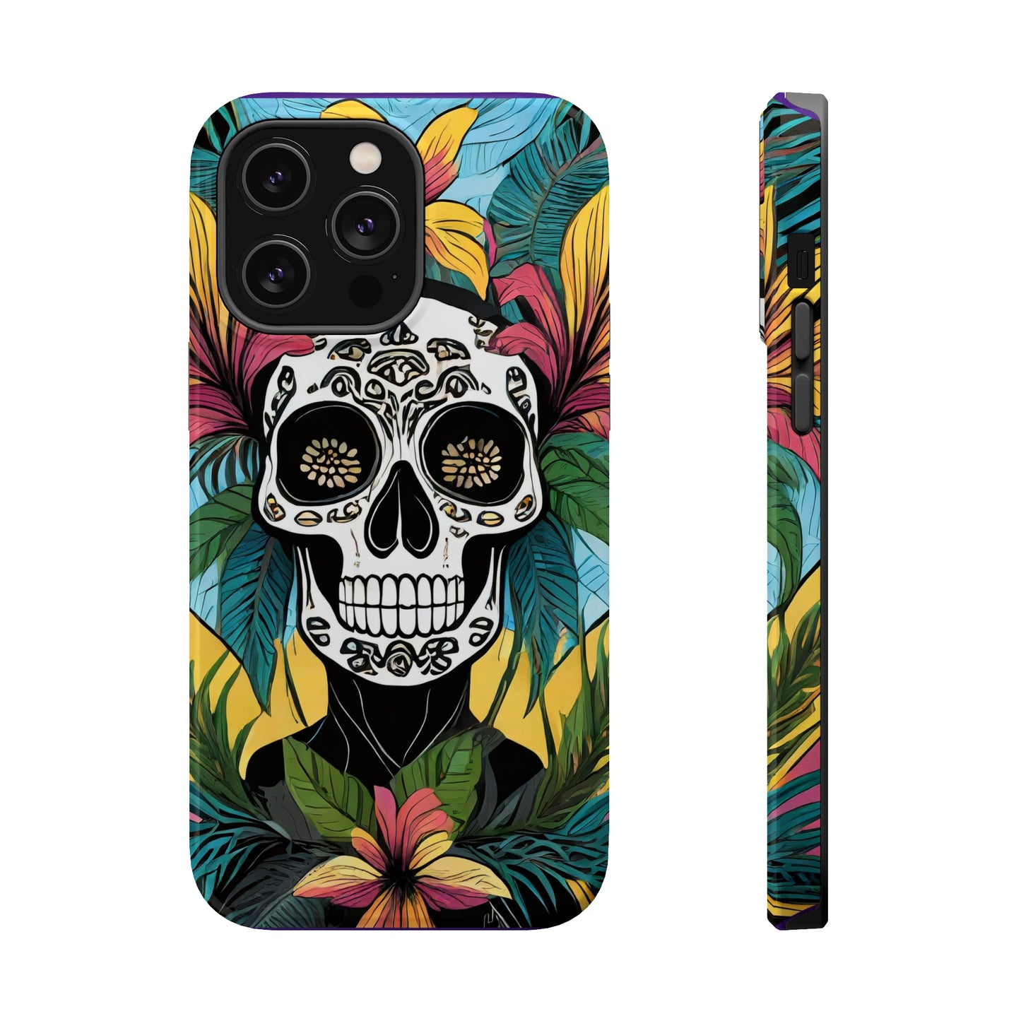 Tropical Rebellion: Jimmy Reefs Punk Floral Skull Phone Case