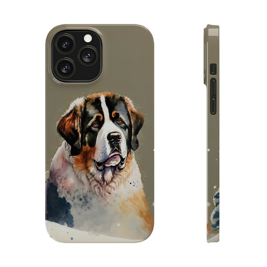 Saintly Companionship: Jimmy Reefs Slim St. Bernard Edition Slim Phone Cases