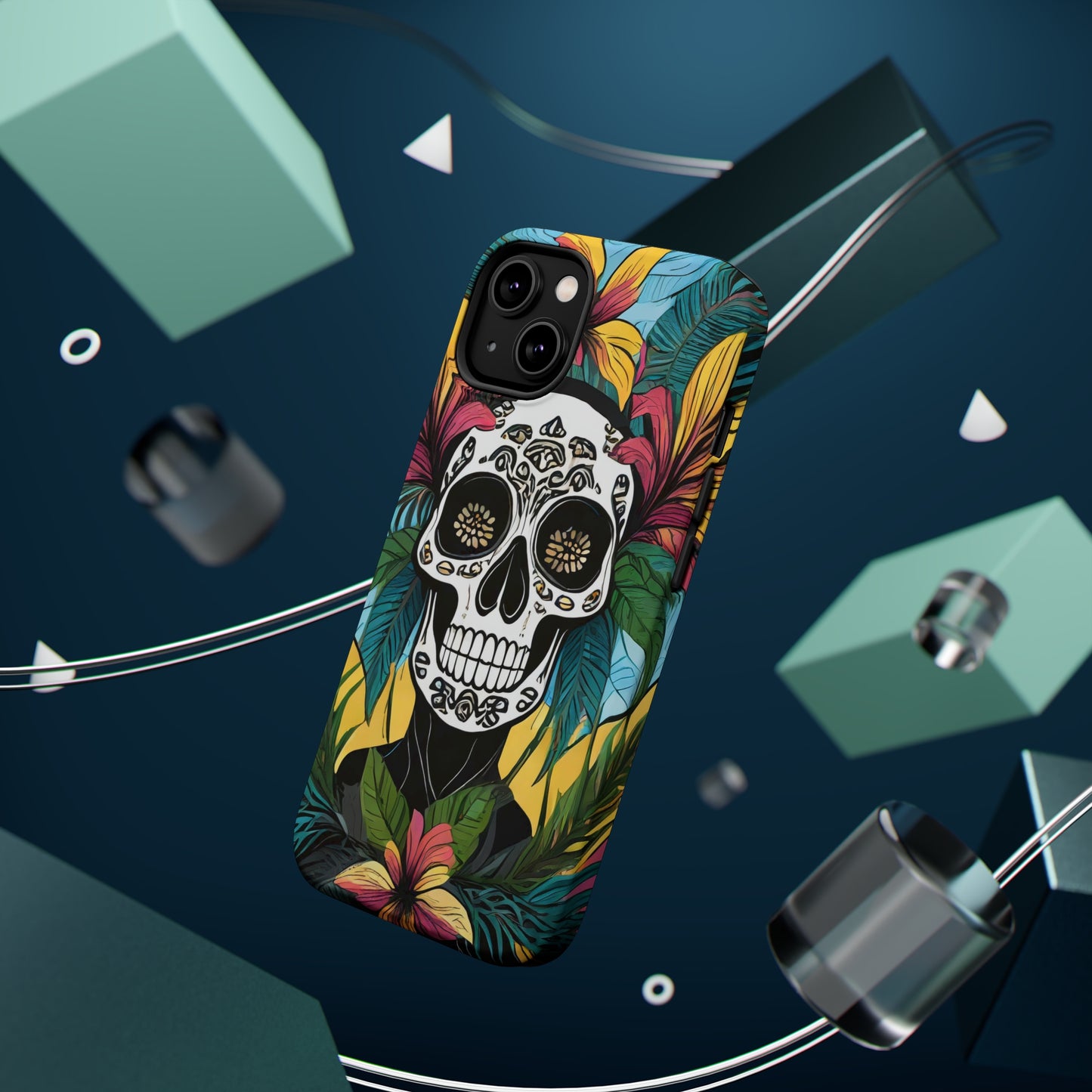 Tropical Rebellion: Jimmy Reefs Punk Floral Skull Phone Case