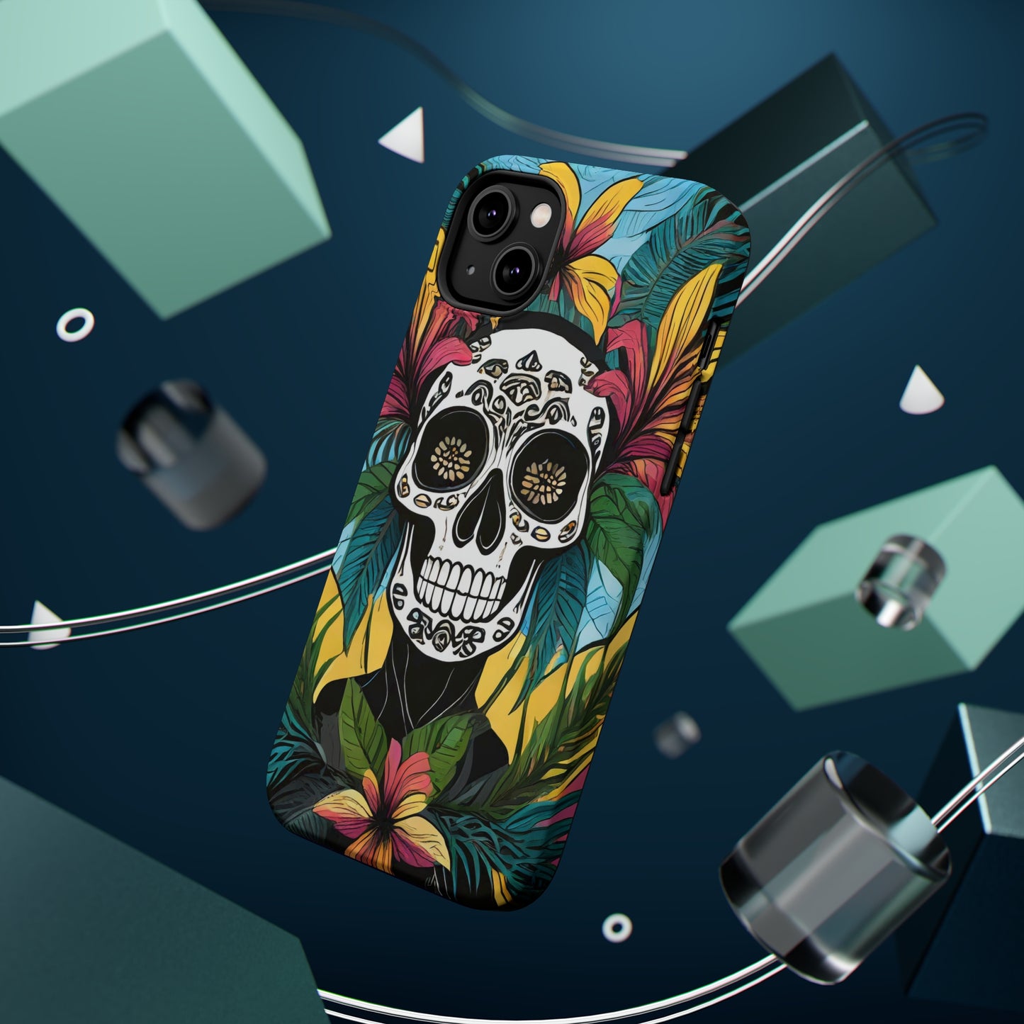 Tropical Rebellion: Jimmy Reefs Punk Floral Skull Phone Case